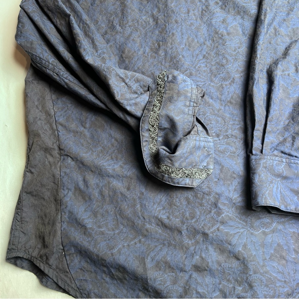 Robert Graham Blue Patterned Button-Up Shirt - image 14